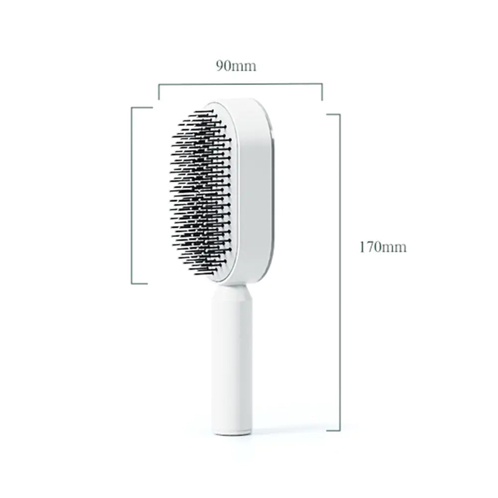 Rose Red Self-Cleaning Hair Brush